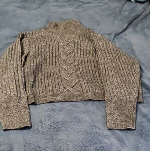 Women's Cable Knit Sweater - Grey